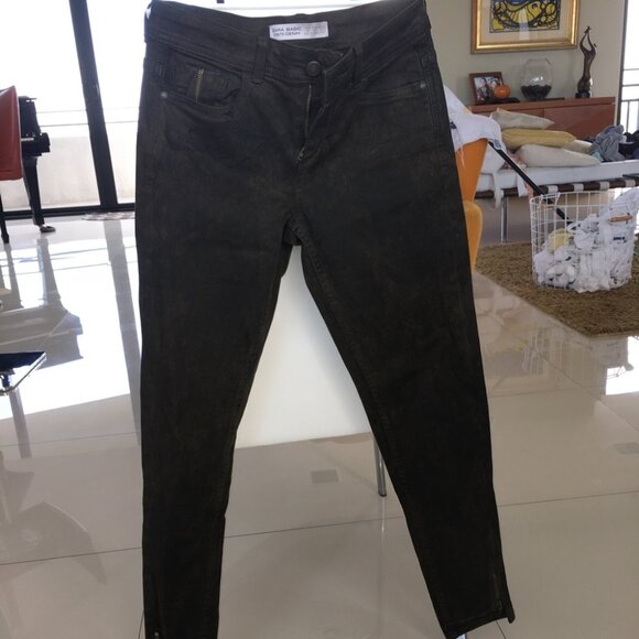 NEW ZARA army green jeans, size 2 - Picture 3 of 6